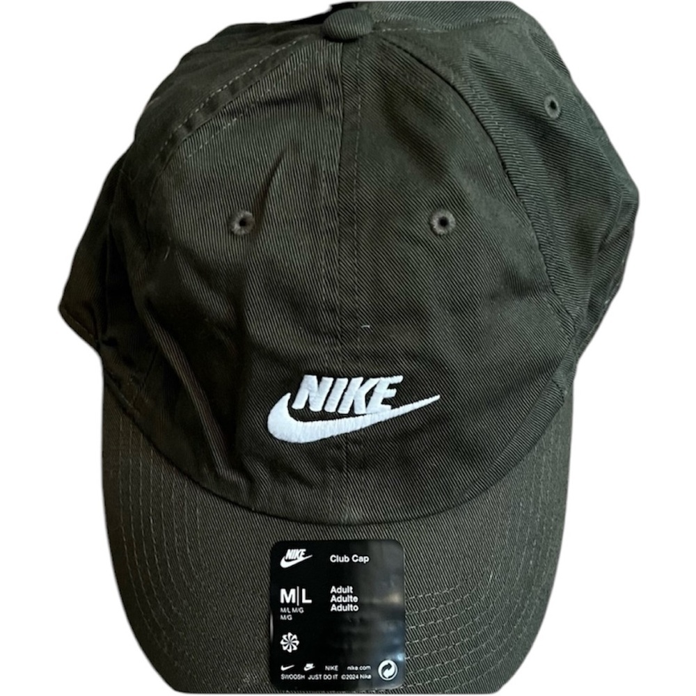Nike Green and White Classic Hat with Embroidered Logo